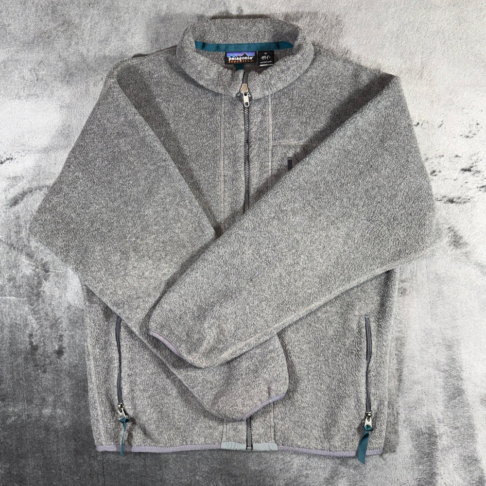 Patagonia Synchilla Full Zip Fleece Jacket Gray Mens Medium Made in USA